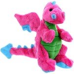 goDog Bubble Plush Dragons Squeaky Dog Toy, Chew Guard Technology - Pink, Small