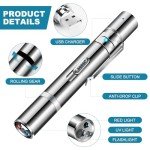 Laser Pointer with 5 Adjustable Patterns, USB Recharge Laser, Long Range and 3 Modes Training Chaser Interactive Toy, Dog Laser Toy