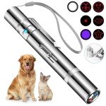 Laser Pointer with 5 Adjustable Patterns, USB Recharge Laser, Long Range and 3 Modes Training Chaser Interactive Toy, Dog Laser Toy