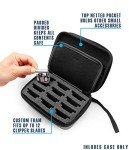 CASEMATIX Hair Clipper Guard Blade Holder Case For Barbers and Stylist Compatible with 12 Metal Andis, Oster, Wahl, Babyliss Detachable Clippers Metal Guards - Blade Storage Case Only