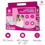 American Kennel Club Female Dog Wrap, Disposable Diapers with Wetness Indicator, Medium, 50 Count