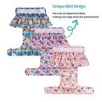 CuteBone Female Dog Diapers with Skirts 3 Pack Reusable Puppy Dresses Pants for Heat Cycle Period QBD11L