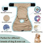 Grecle Washable Female Dog Diapers - Premium Reusable Diapers for Doggie in Heat - Highly Absorbent Dog Diapers Female for Pet Incontinence with Adjustable Snaps (Succulents, XL)