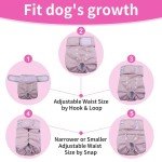 Susunyloviy Washable Female Dog Diapers for Medium Dogs,4 Pack Reusable Doggie Diapers Super Absorbent Dogs Pants in Period,Heat Cycle,Incontinence,Excitable Urination,Large