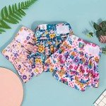 CuteBone Female Dog Diapers with Skirts 3 Pack Reusable Puppy Dresses Pants for Heat Cycle Period QBD11L