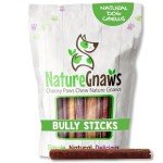 Nature Gnaws Large Bully Sticks for Dogs 5-6" (10 Count) - Thick Long Lasting for Aggressive Chewers and Large Dogs - Natural Beef Dog Chew Bones