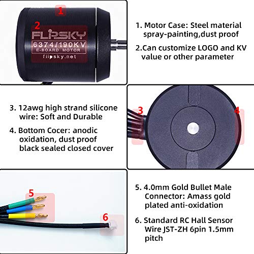 Flipsky 6374 190KV 3250W Electric Skateboard Motor