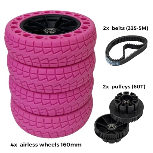 All-Terrain Electric Skateboard with Pink Wheels
