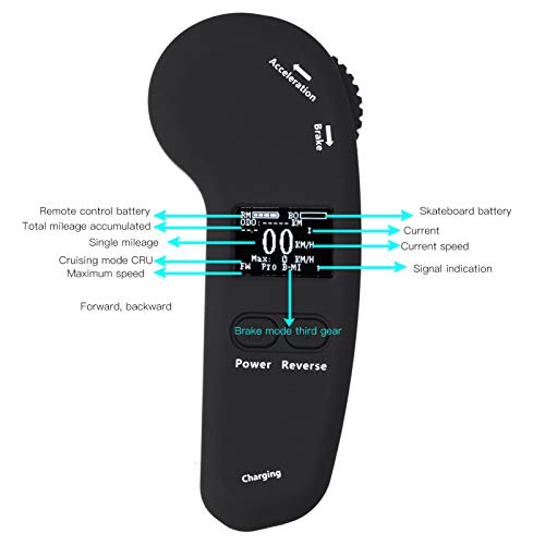LED Display Electric Skateboard Remote Control with Speed Adjustments
