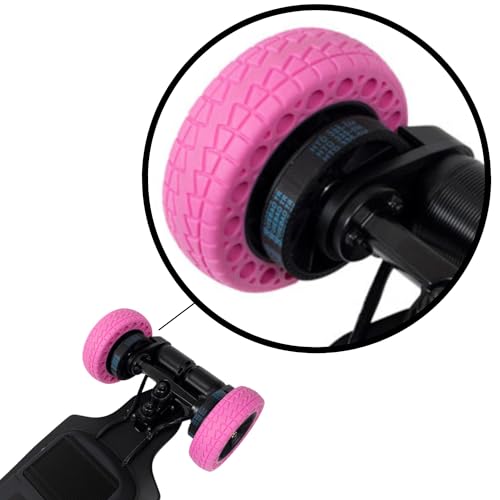 All-Terrain Electric Skateboard with Pink Wheels