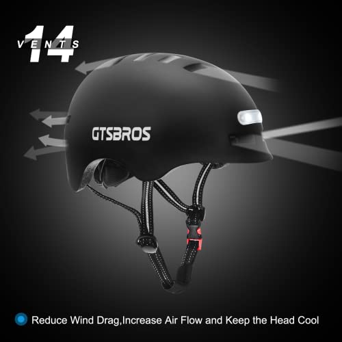GTSBROS Adult Cycling Helmet with LED Lights