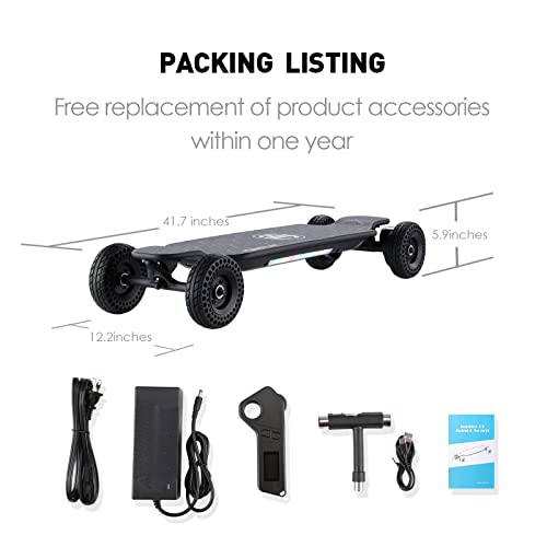 JKING 1800W Dual Motor Electric Longboard Skateboard