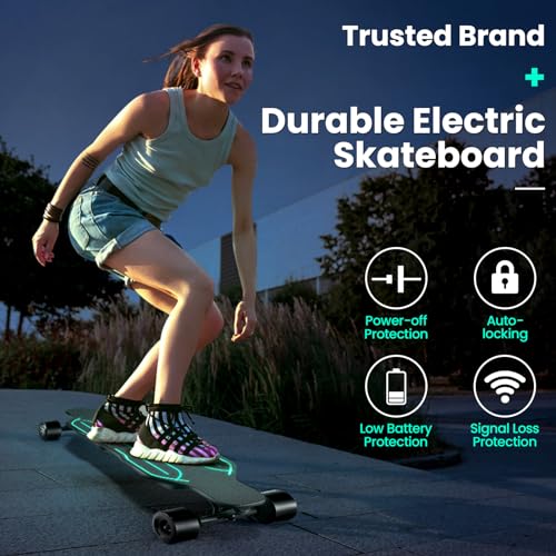 Caroma Glow-in-the-Dark Electric Skateboard, 1200W Motor