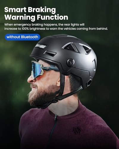 Smart Bike Helmet with LED Brake Warning Light