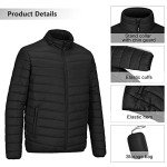 Men's Lightweight Packable Puffer Jacket for Outdoors