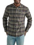 Lee Men's Extreme Motion Charcoal Plaid Flannel Shirt