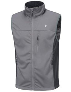 Men's Lightweight Windproof Softshell Vest - Grey