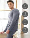 Men's Thermal Fleece-Lined Underwear Set - Grey