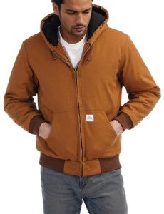 Men's Waterproof Hooded Flannel Lined Active Jacket