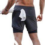Surenow Men's 2-in-1 Running Shorts - Grey