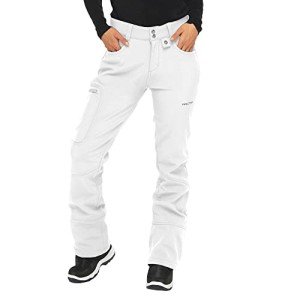 Women's Fleece-Lined Softshell Pants - White, X-Large