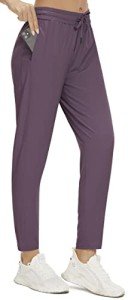 Women's Lightweight High-Waisted Jogger Pants - Vintage Grape