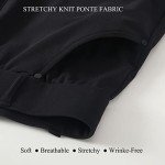 Oalka Women's Stretchy Yoga Dress Pants - Black