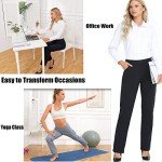 Oalka Women's Stretchy Yoga Dress Pants - Black