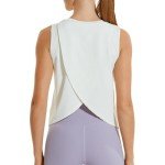 Women's Open Back White Tank Top - Size Large