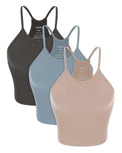 3-Pack Women's Ribbed Seamless Cami Tops