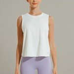 Women's Open Back White Tank Top - Size Large