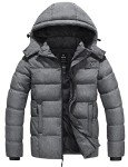 Men's Hooded Puffer Jacket - Heather Gray