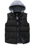 Men's Insulated Puffer Vest Hoodie - Black XL