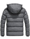 Men's Hooded Puffer Jacket - Heather Gray
