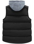 Men's Insulated Puffer Vest Hoodie - Black XL
