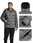 Men's Hooded Puffer Jacket - Heather Gray