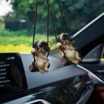 Pug Mirror Accessories - Swinging Dog with Glasses