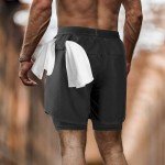 Men's Lightweight 2-in-1 Running Shorts with Pockets