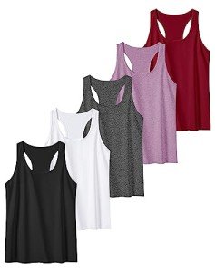 5 Pack Women's Athletic Racerback Tank Tops