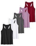 5 Pack Women's Athletic Racerback Tank Tops