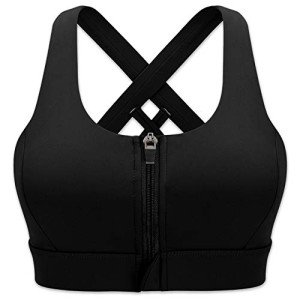 High-Impact Strappy Sports Bra with Front Zipper