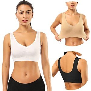 3-Pack Seamless Yoga Bras with Removable Pads