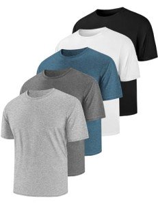 Men's Moisture-Wicking Short Sleeve Active T-Shirts 5-Pack