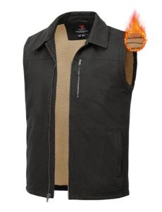 Men's Lightweight Sherpa Fleece Winter Vest - Deep Gray