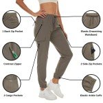 Lightweight Women's Hiking Cargo Pants in Khaki