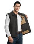 Men's Lightweight Sherpa Fleece Winter Vest - Deep Gray