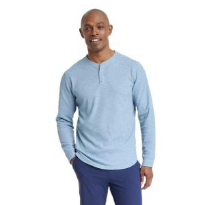 All in Motion Men's Waffle-Knit Henley Top