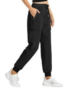 Women's Quick-Dry Hiking Pants with Pockets, Black