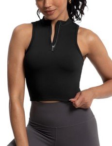 MathCat Women's Sleeveless Half-Zip Active Tank Top