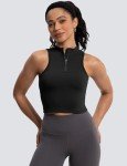 MathCat Women's Sleeveless Half-Zip Active Tank Top